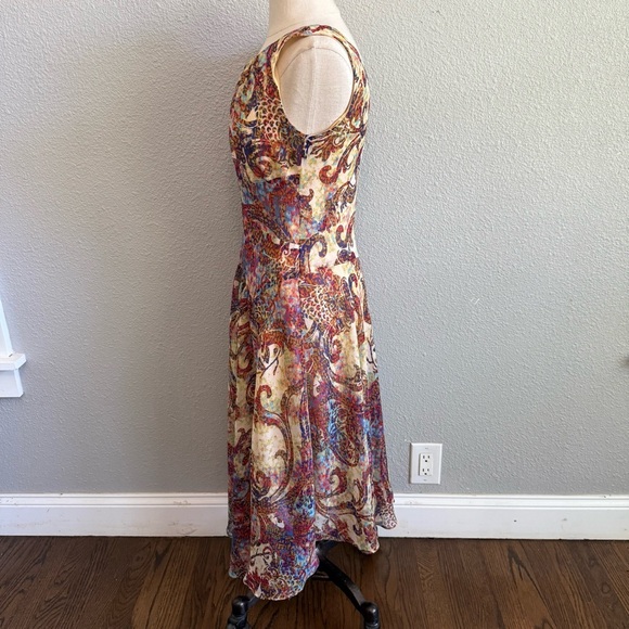 Evan Picone Midi Dress Size 6 Y2K Multicolor - Picture 4 of 10